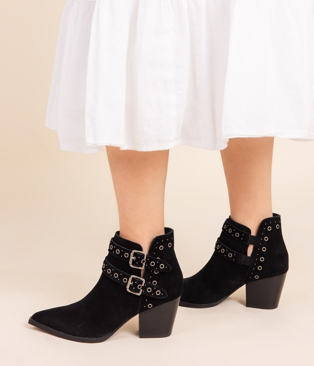 Elsa Leather Ankle Boot in Black - Loving God