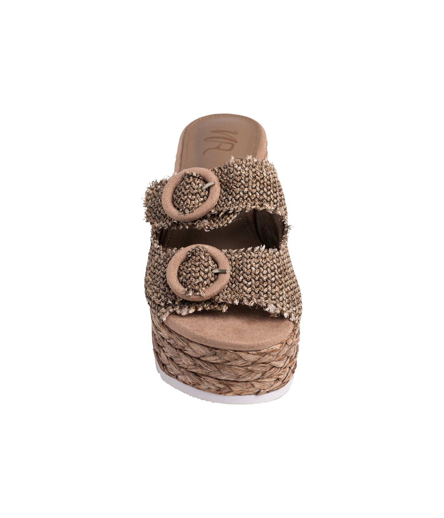 Eriwen Buckle Wedge in Taupe - Loving God
