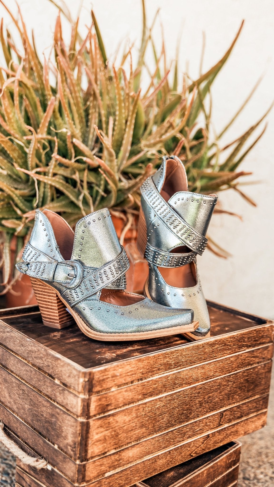 Fiona Ankle Boot in Silver - Loving God