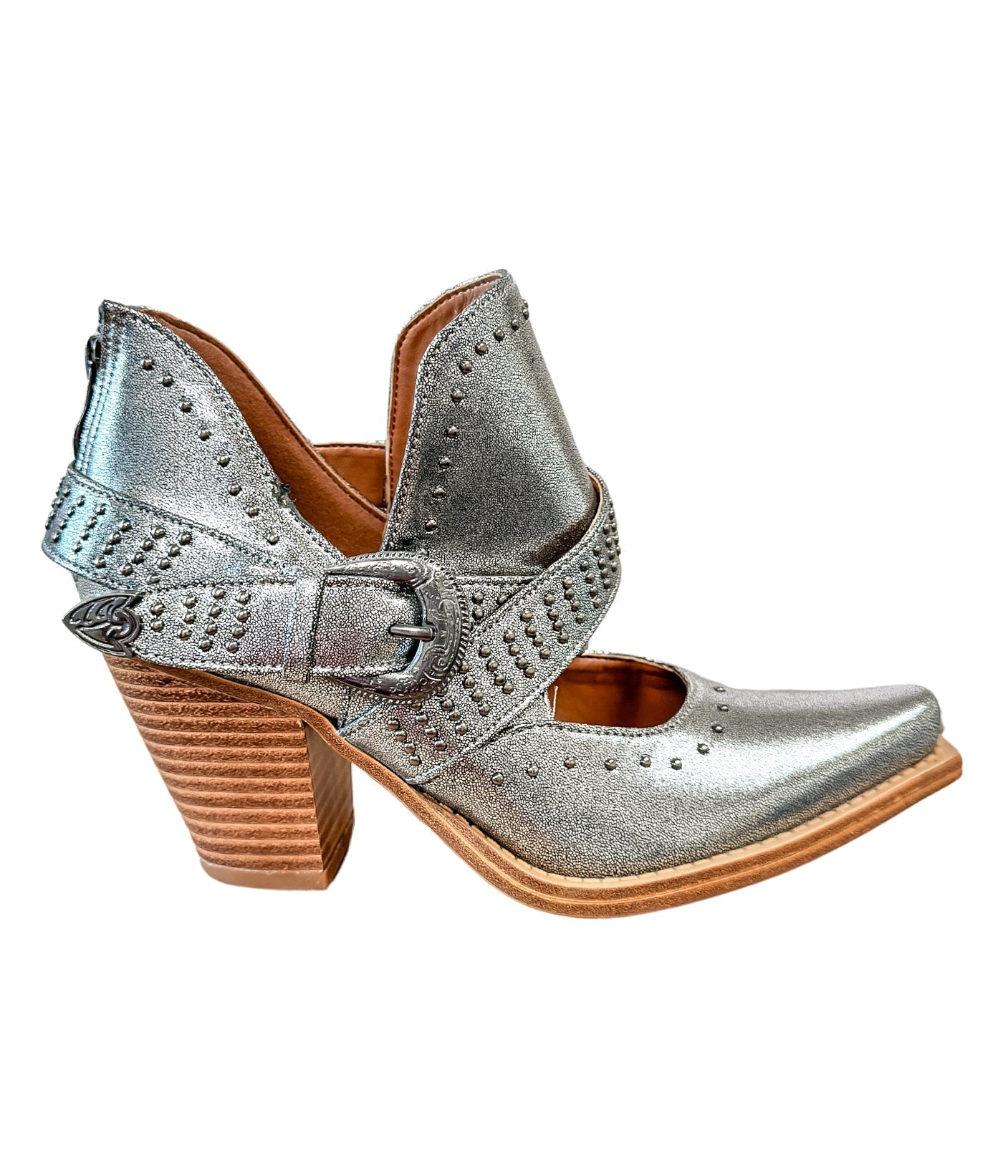 Fiona Ankle Boot in Silver - Loving God