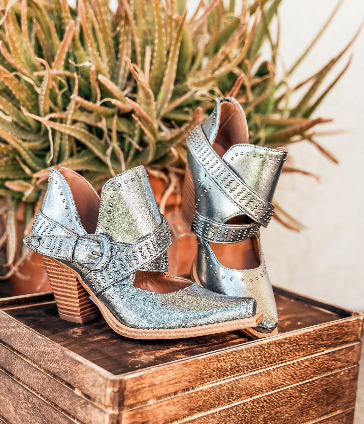 Fiona Ankle Boot in Silver - Loving God