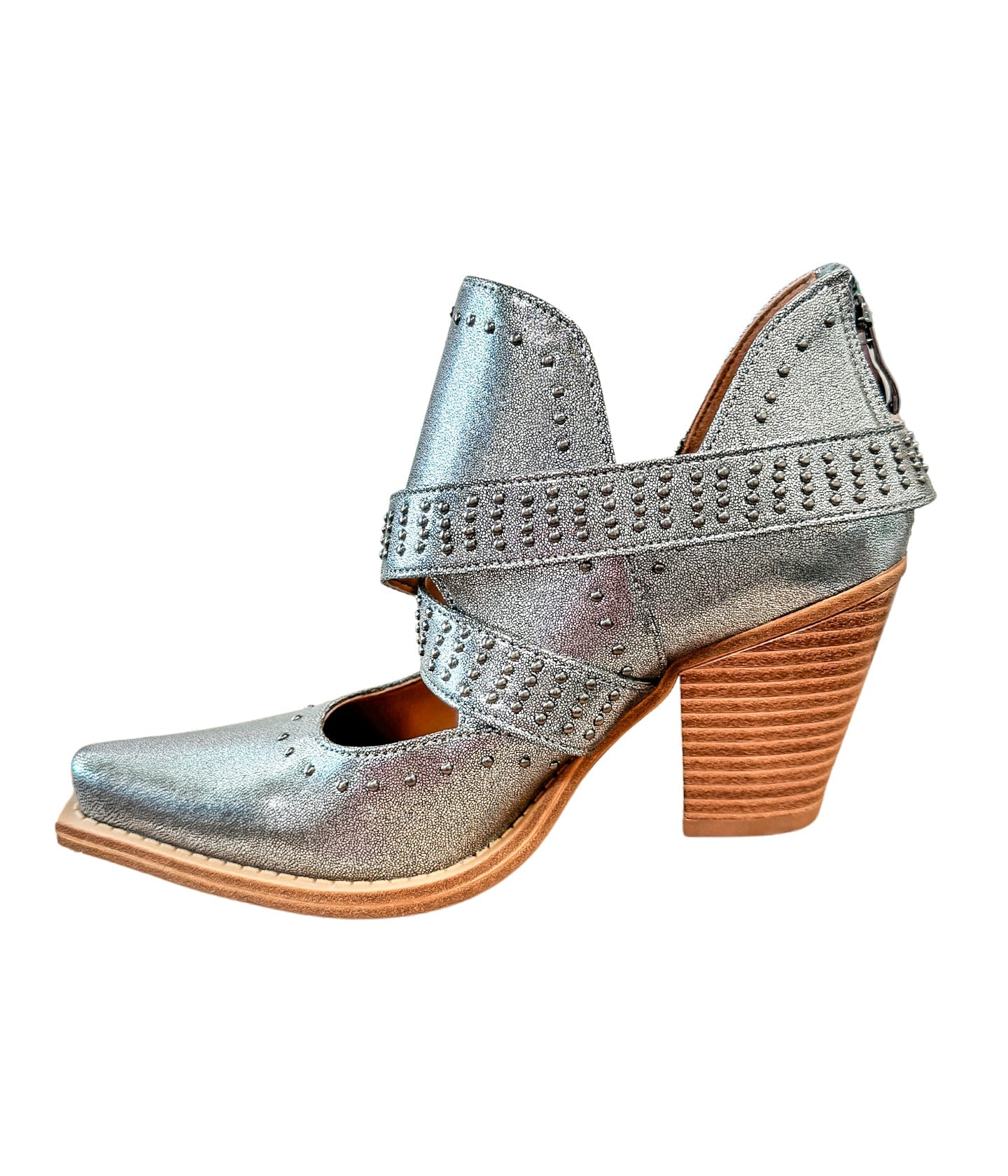 Fiona Ankle Boot in Silver - Loving God