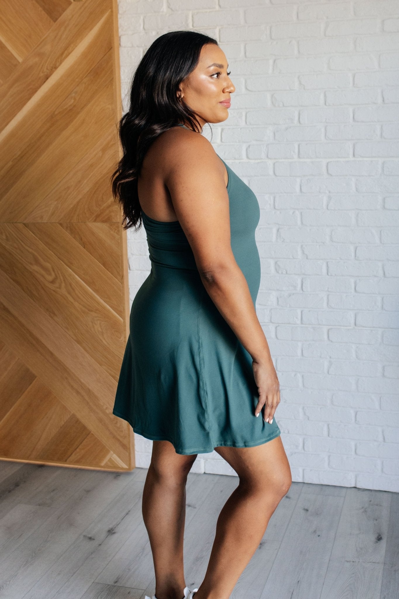 First Serve Dress in Everglade Green - Loving God