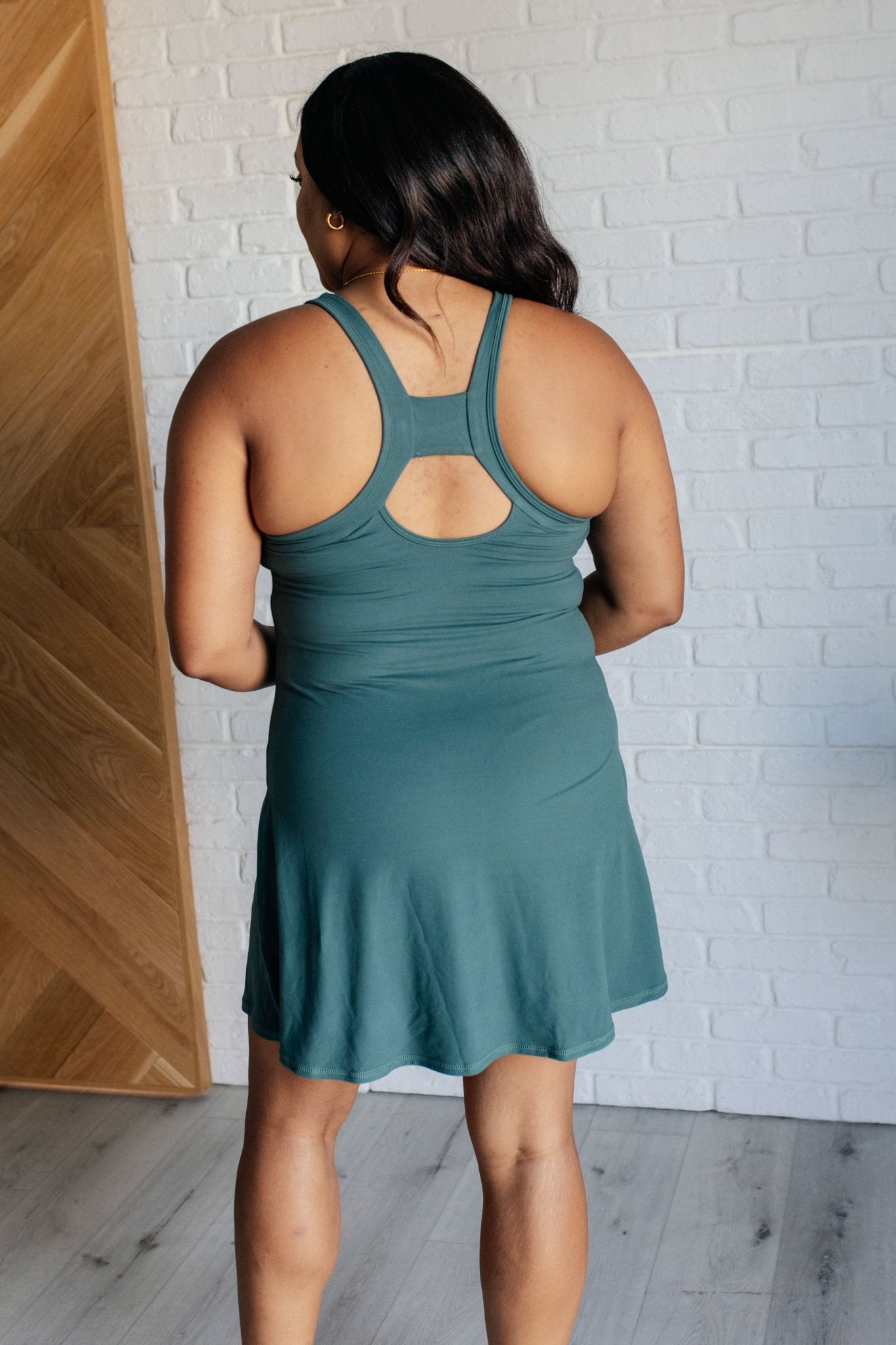 First Serve Dress in Everglade Green - Loving God