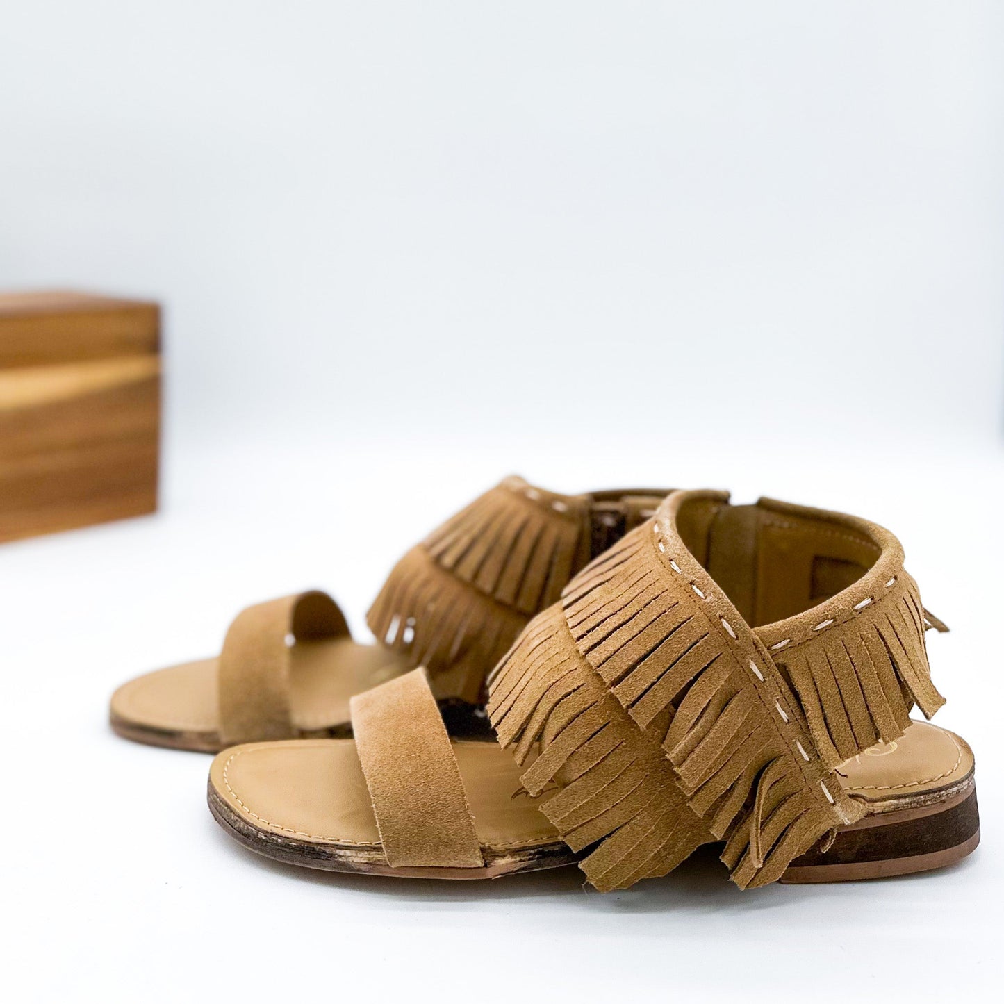 Fringe Star Sandal in Tan - Loving God