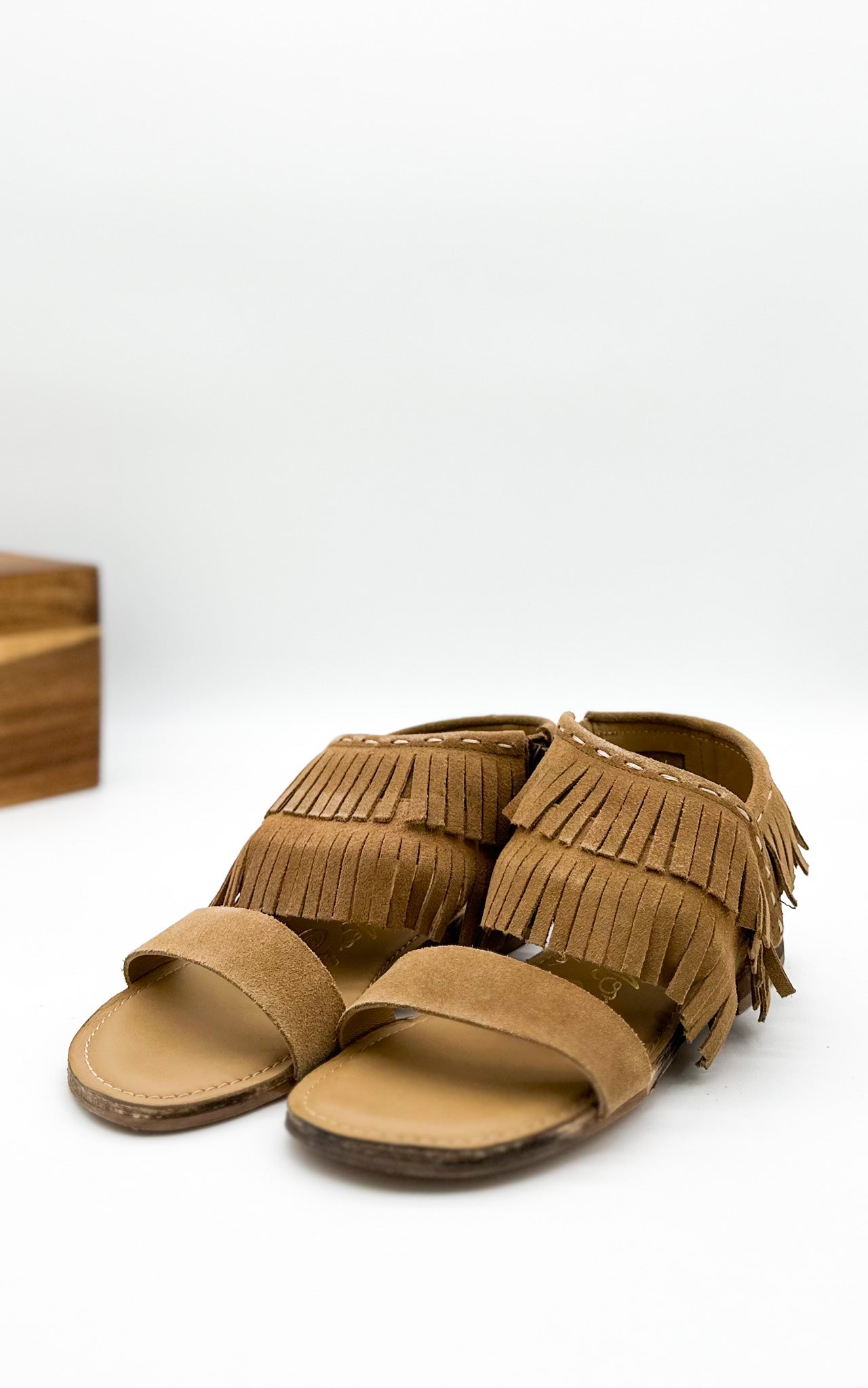 Fringe Star Sandal in Tan - Loving God