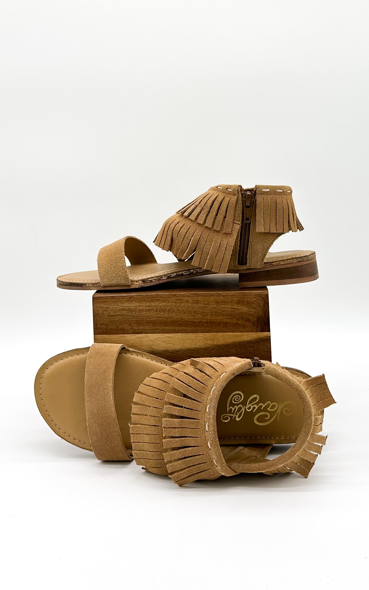 Fringe Star Sandal in Tan - Loving God