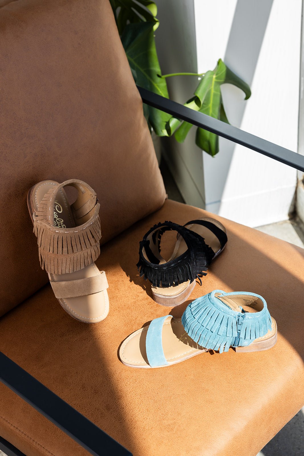 Fringe Star Sandal in Tan - Loving God