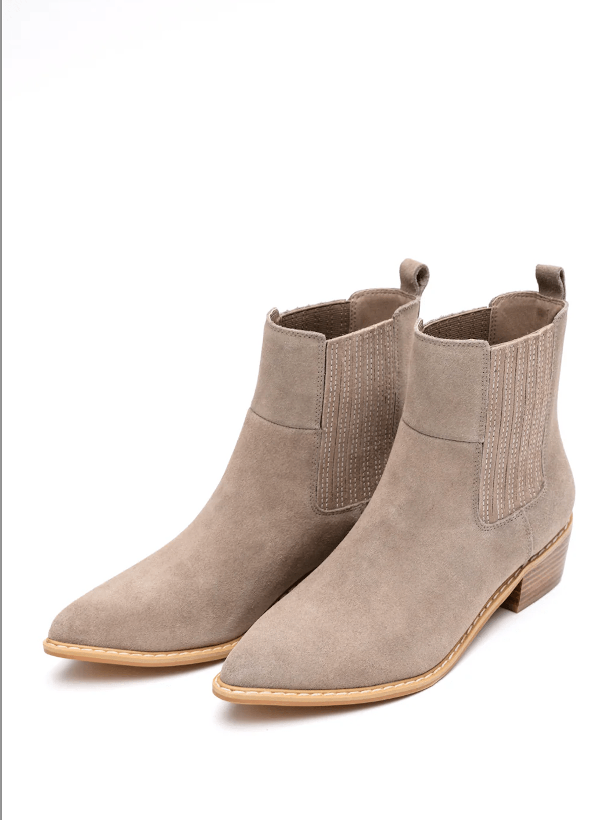 Leonor Suede Ankle Boot in Taupe - Loving God