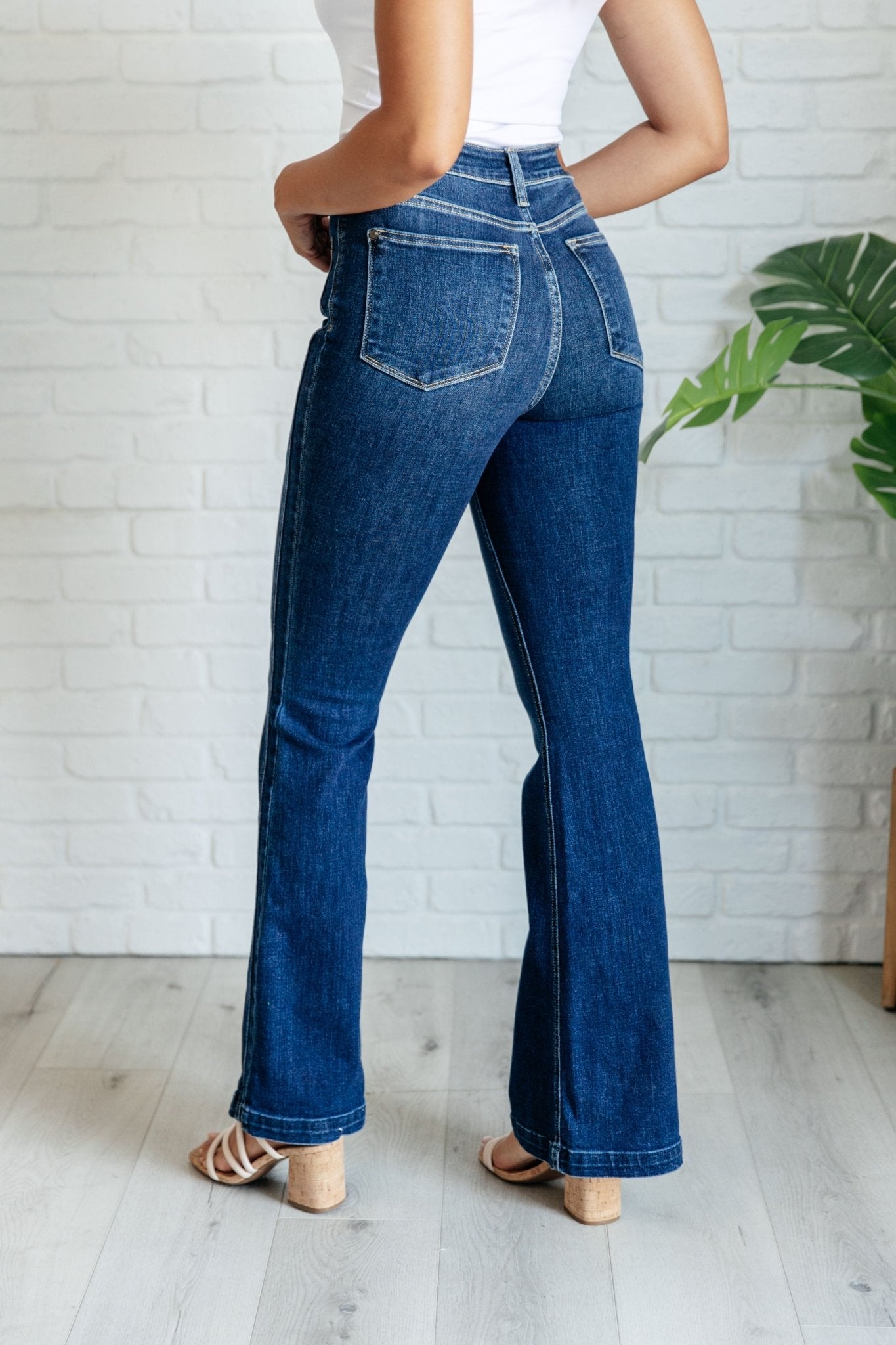 Mavis High Rise Side Seam Detail Flare Jeans - Loving God