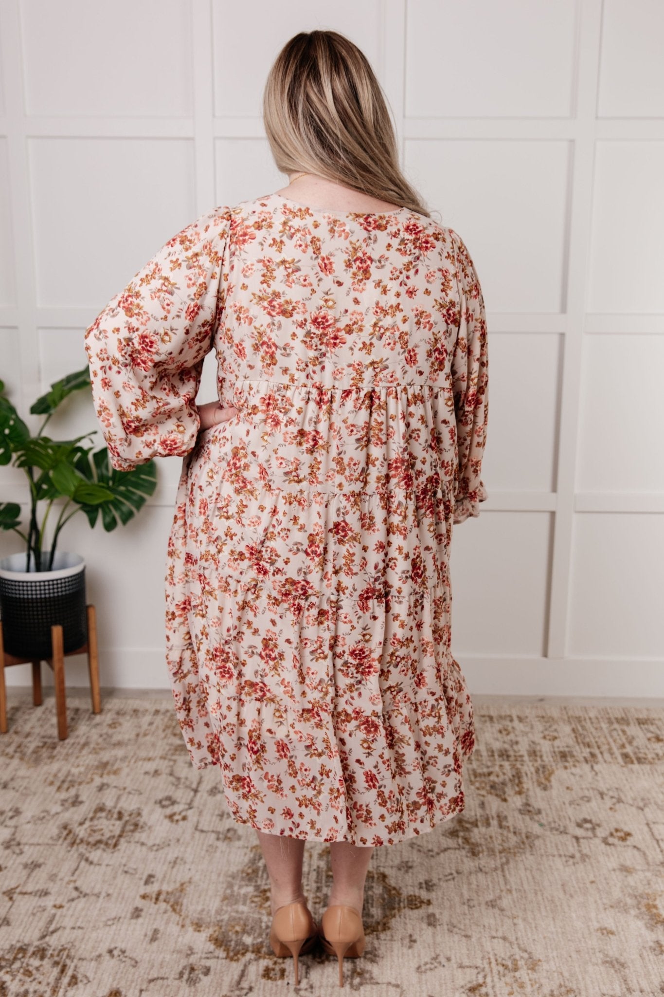 Next to You Balloon Sleeve Floral Dress - Loving God