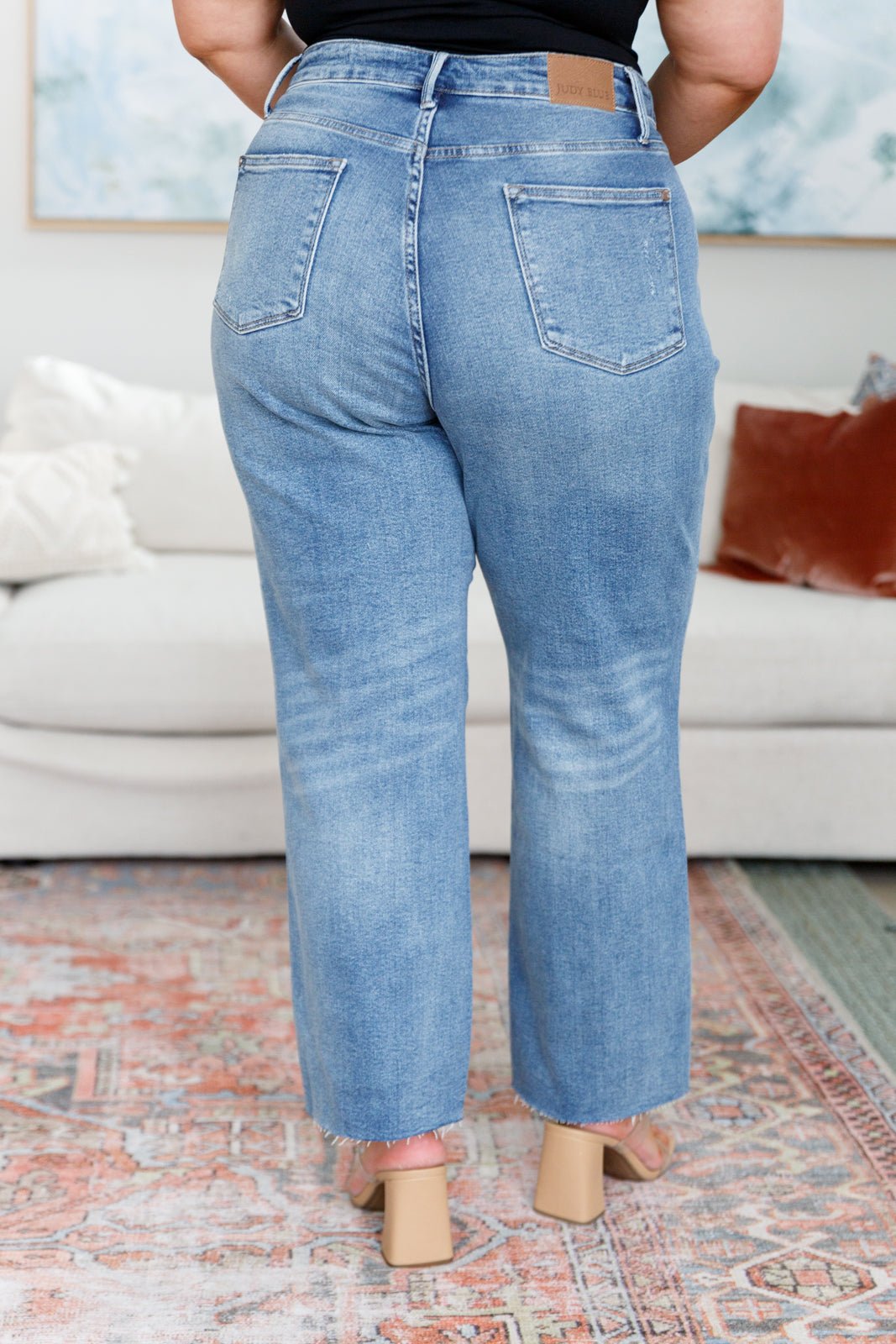 Nora High Rise Rigid Magic Destroy Slim Straight Jeans - Loving God