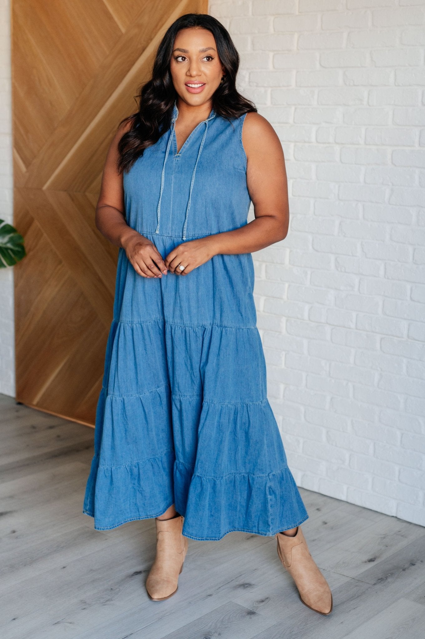 Perfect Choice Denim Maxi Dress - Loving God