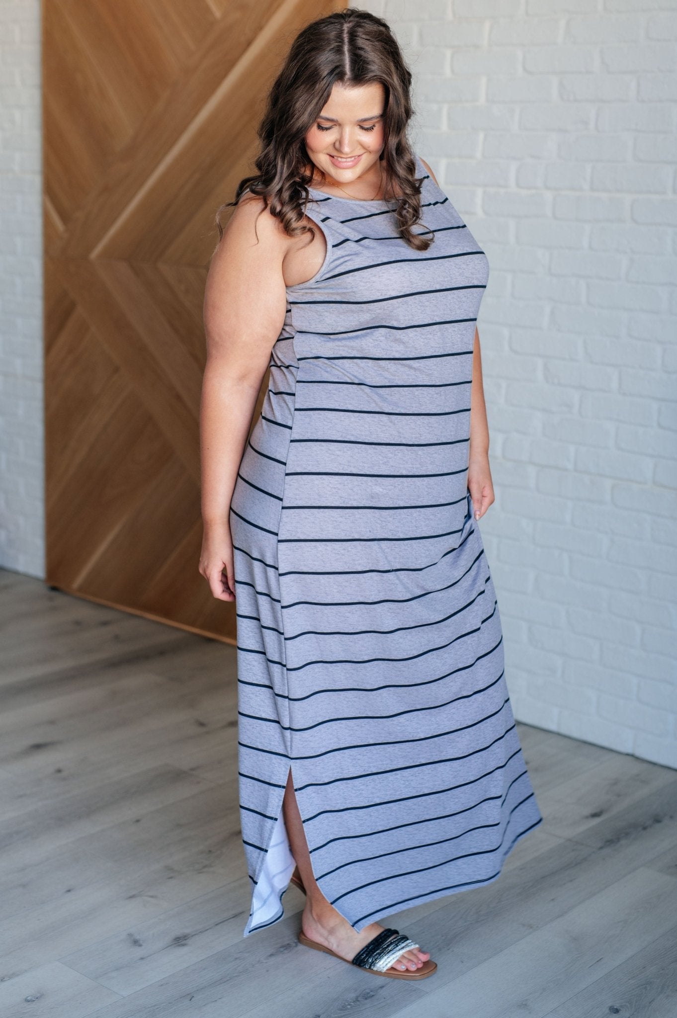 Still Got It Sleeveless Maxi In Gray - Loving God