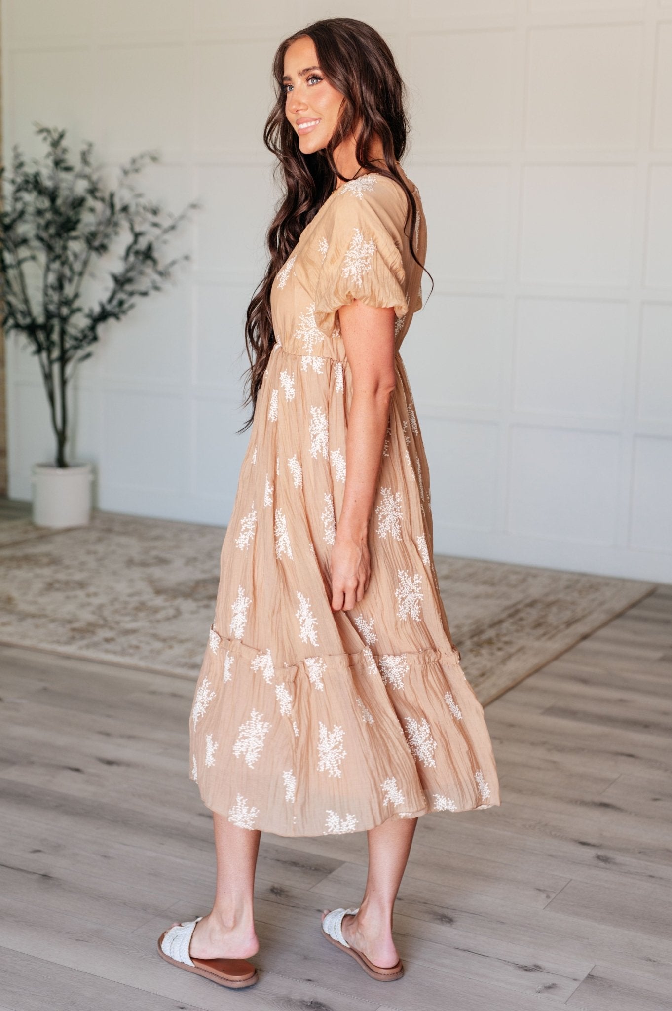 Trusting My Intuition Balloon Sleeve Dress in Camel - Loving God