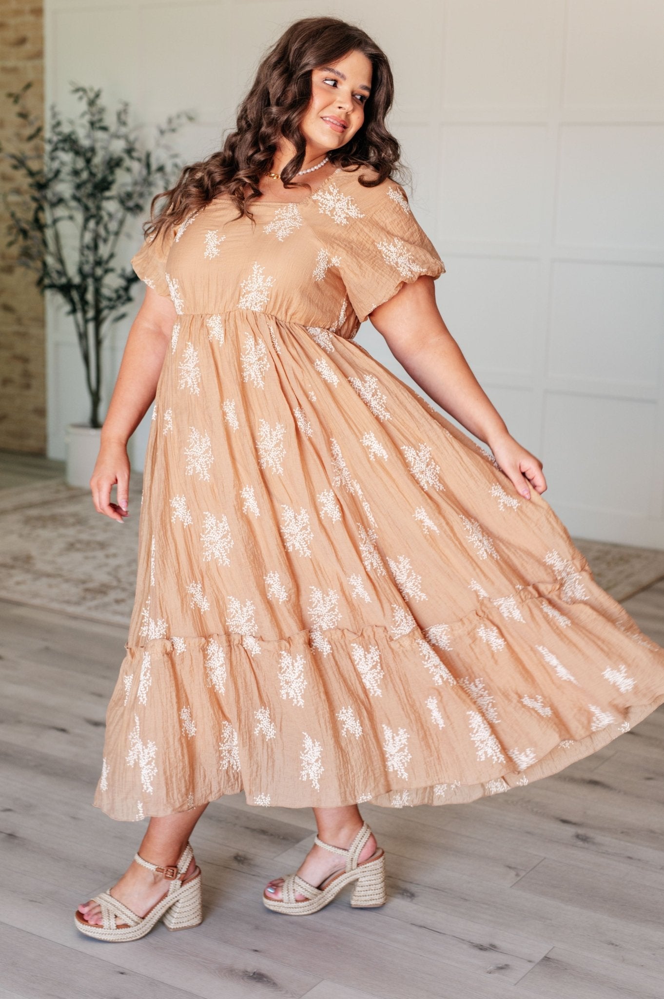 Trusting My Intuition Balloon Sleeve Dress in Camel - Loving God