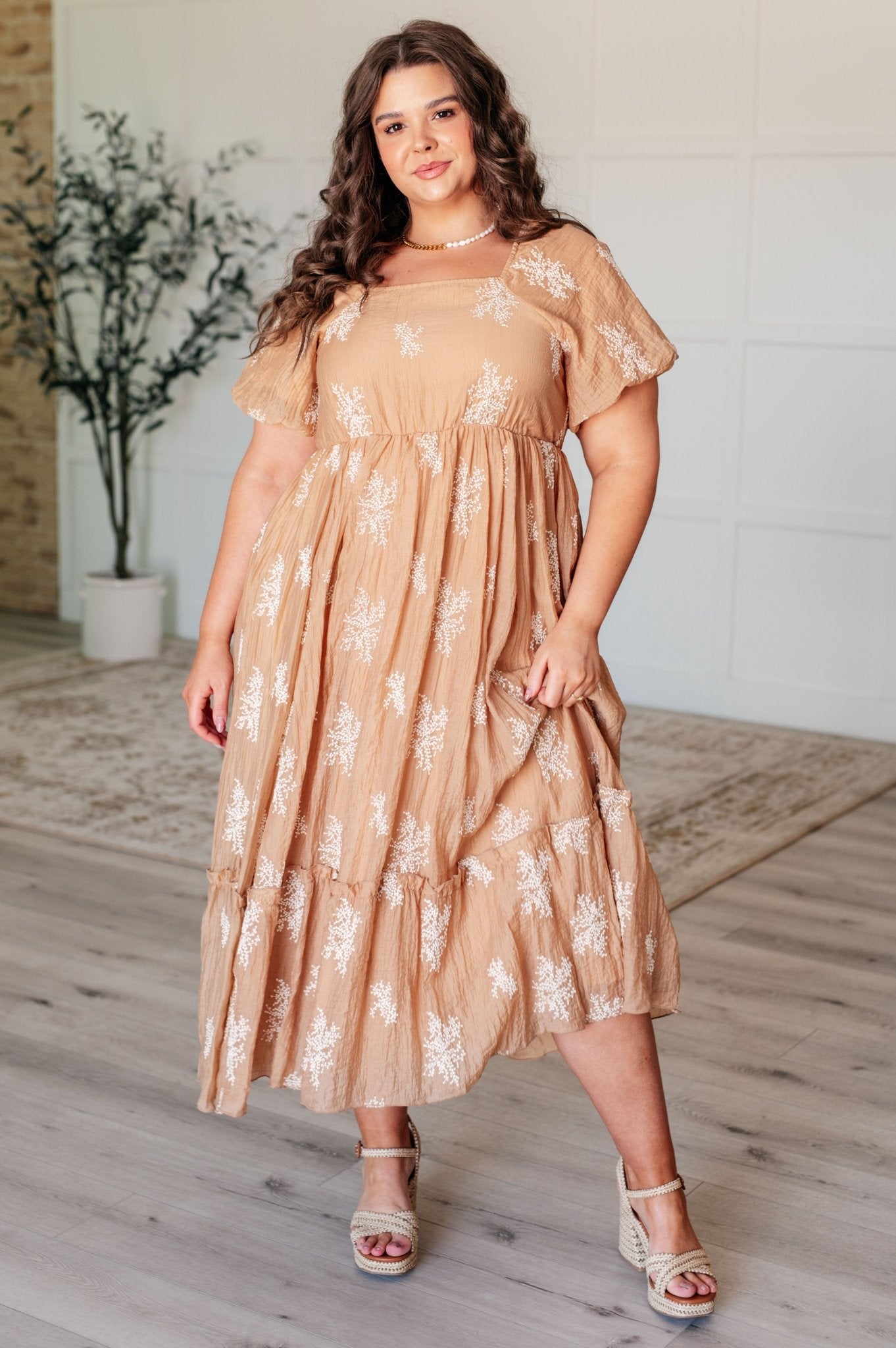 Trusting My Intuition Balloon Sleeve Dress in Camel - Loving God