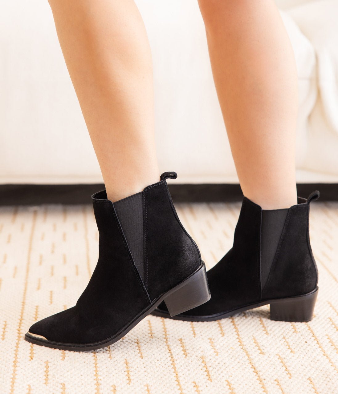 Wylie Suede Ankle Boot in Black - Loving God