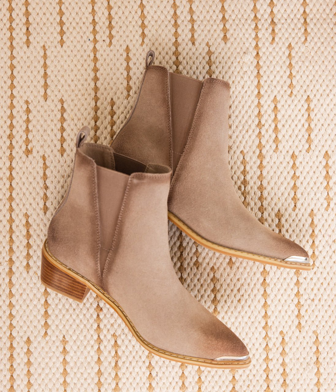 Wylie Suede Ankle Boot in Taupe - Loving God