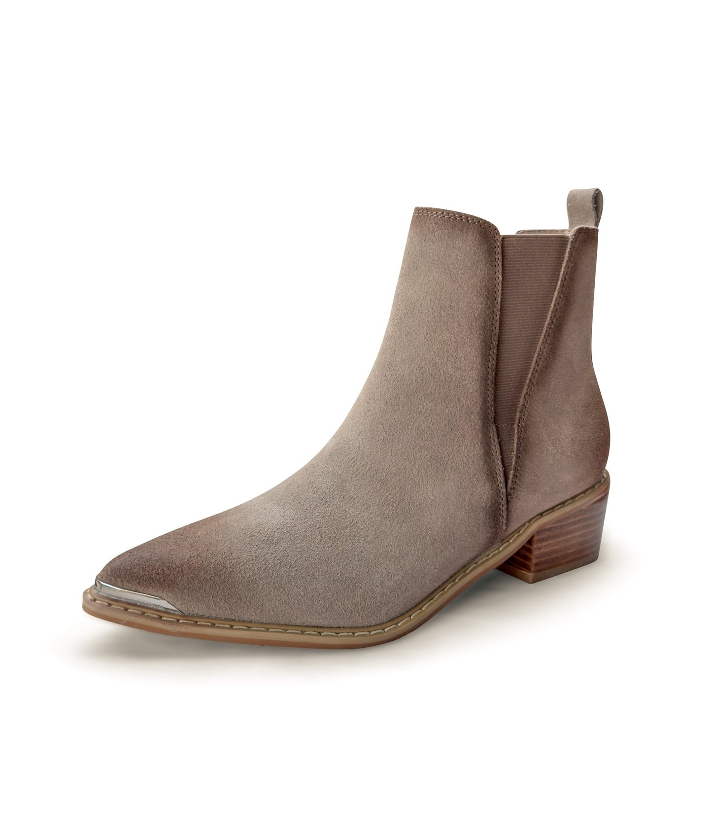 Wylie Suede Ankle Boot in Taupe - Loving God