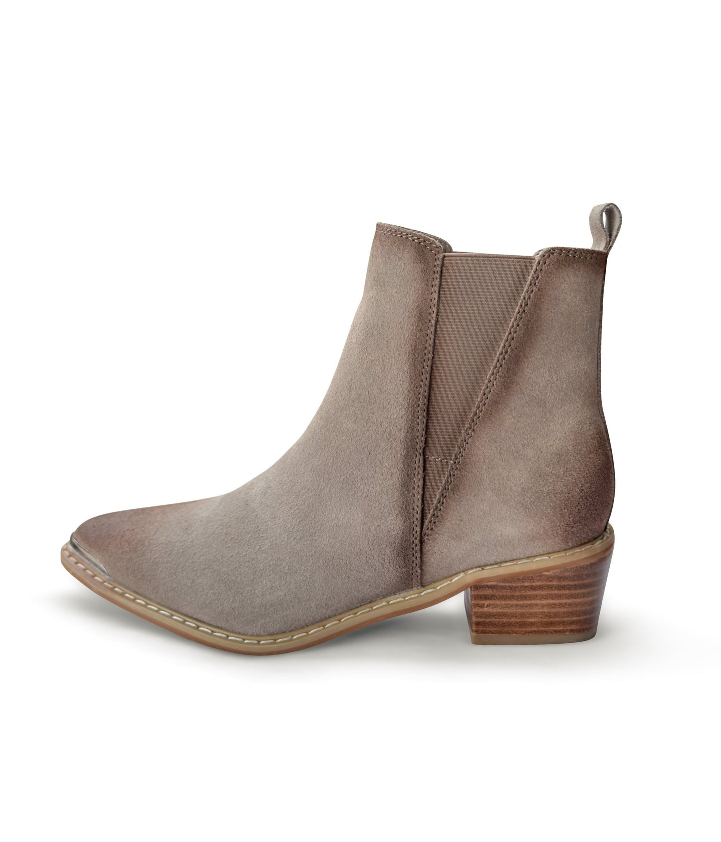 Wylie Suede Ankle Boot in Taupe - Loving God