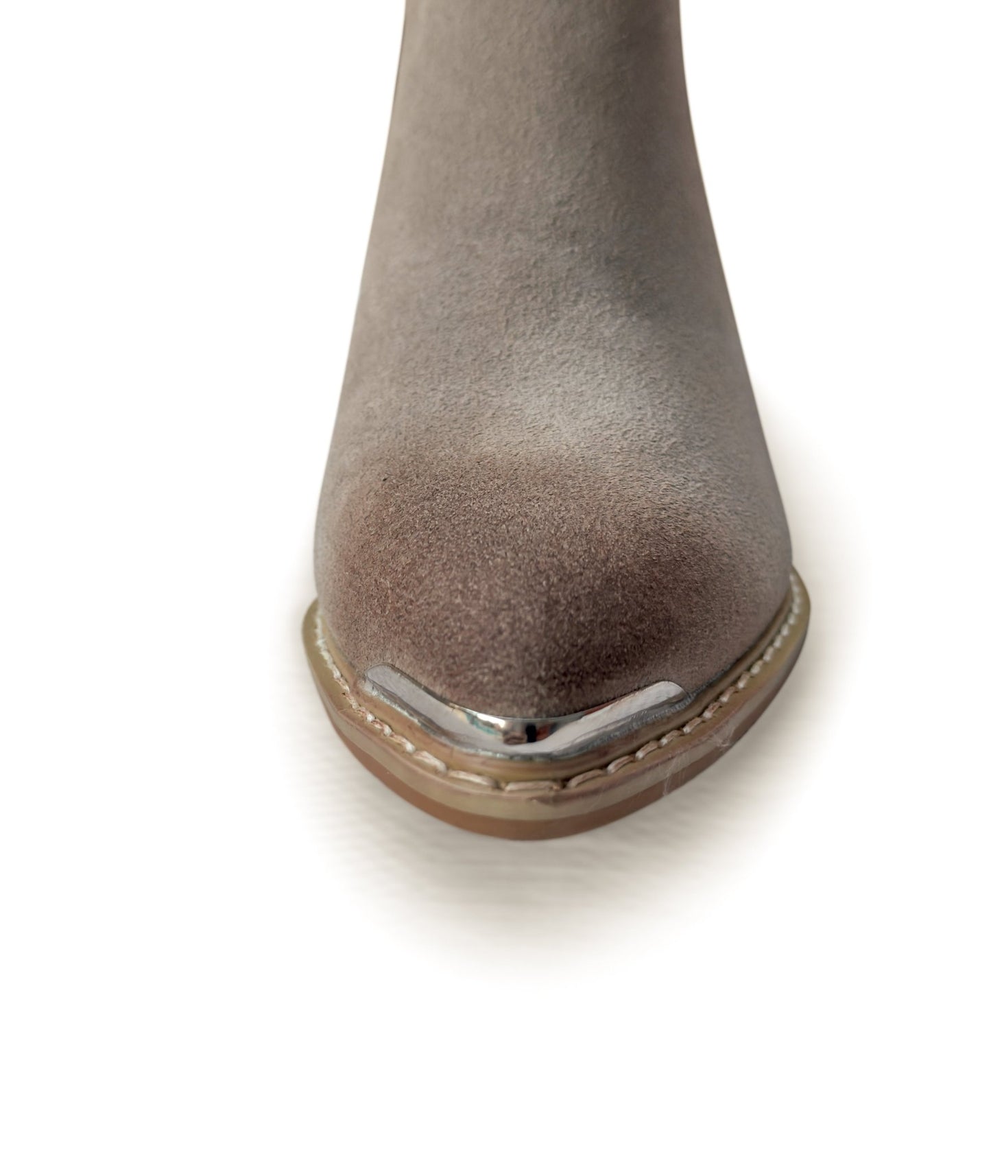 Wylie Suede Ankle Boot in Taupe - Loving God