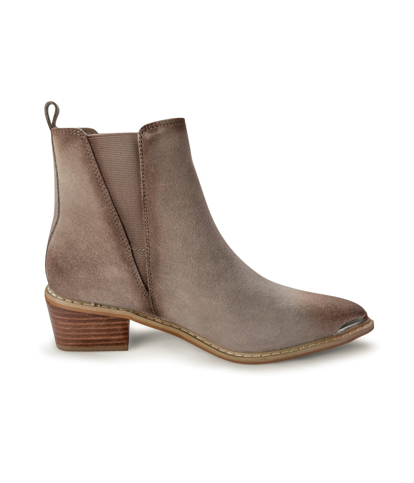 Wylie Suede Ankle Boot in Taupe - Loving God