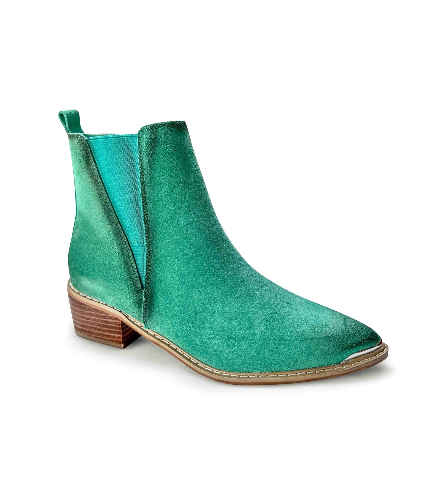 Wylie Suede Ankle Boot in Teal - Loving God