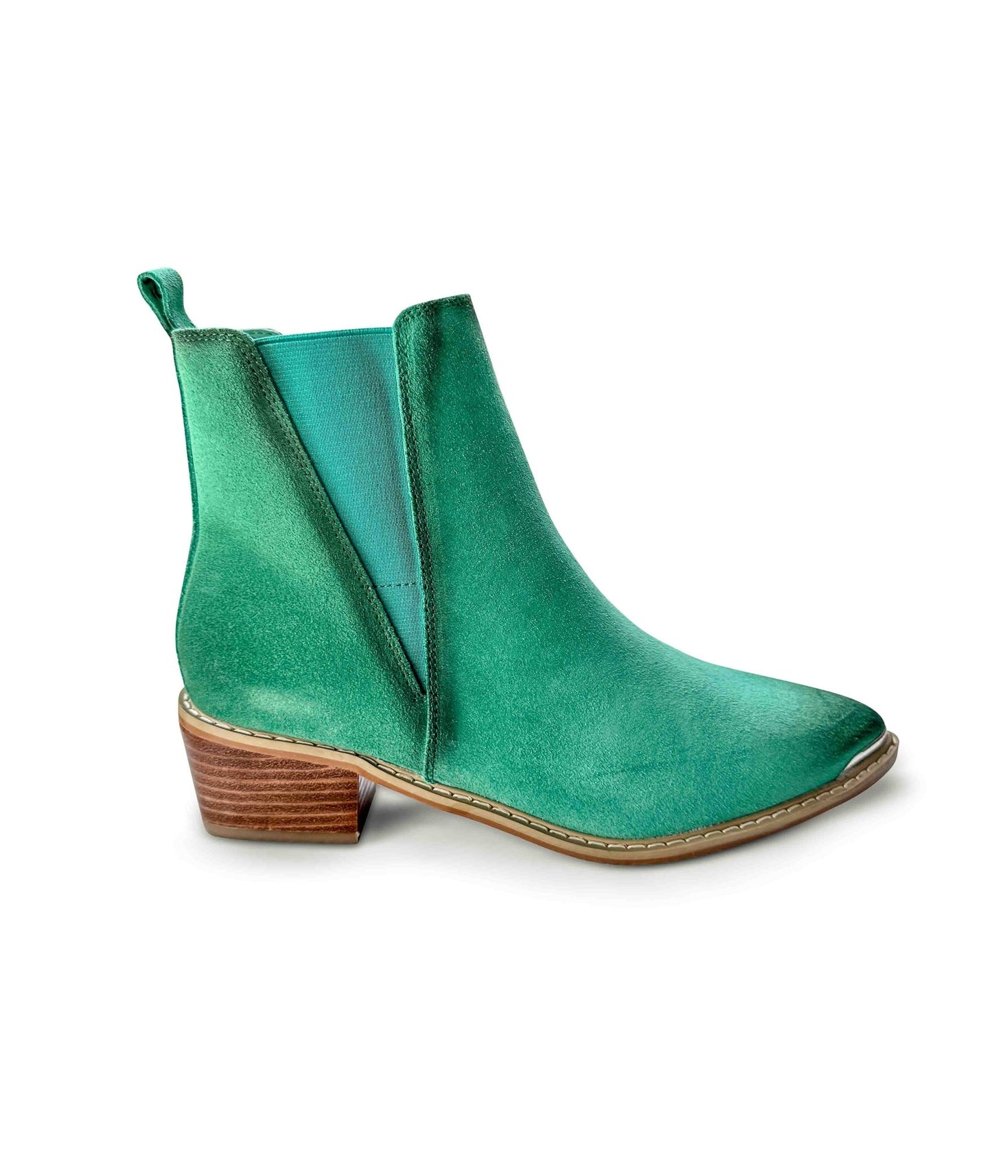 Wylie Suede Ankle Boot in Teal - Loving God