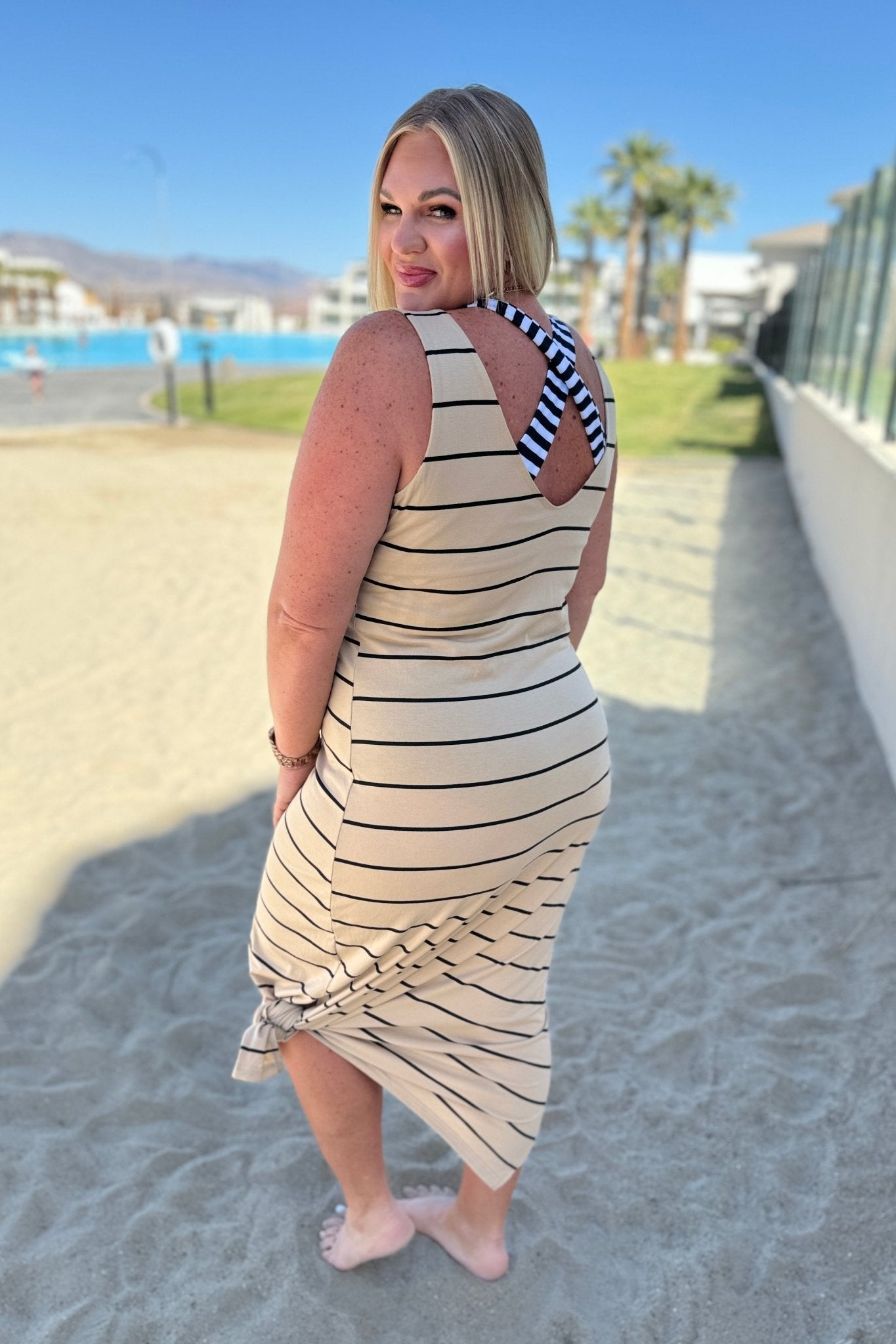 You Get Me Sleeveless Maxi In Khaki - Loving God