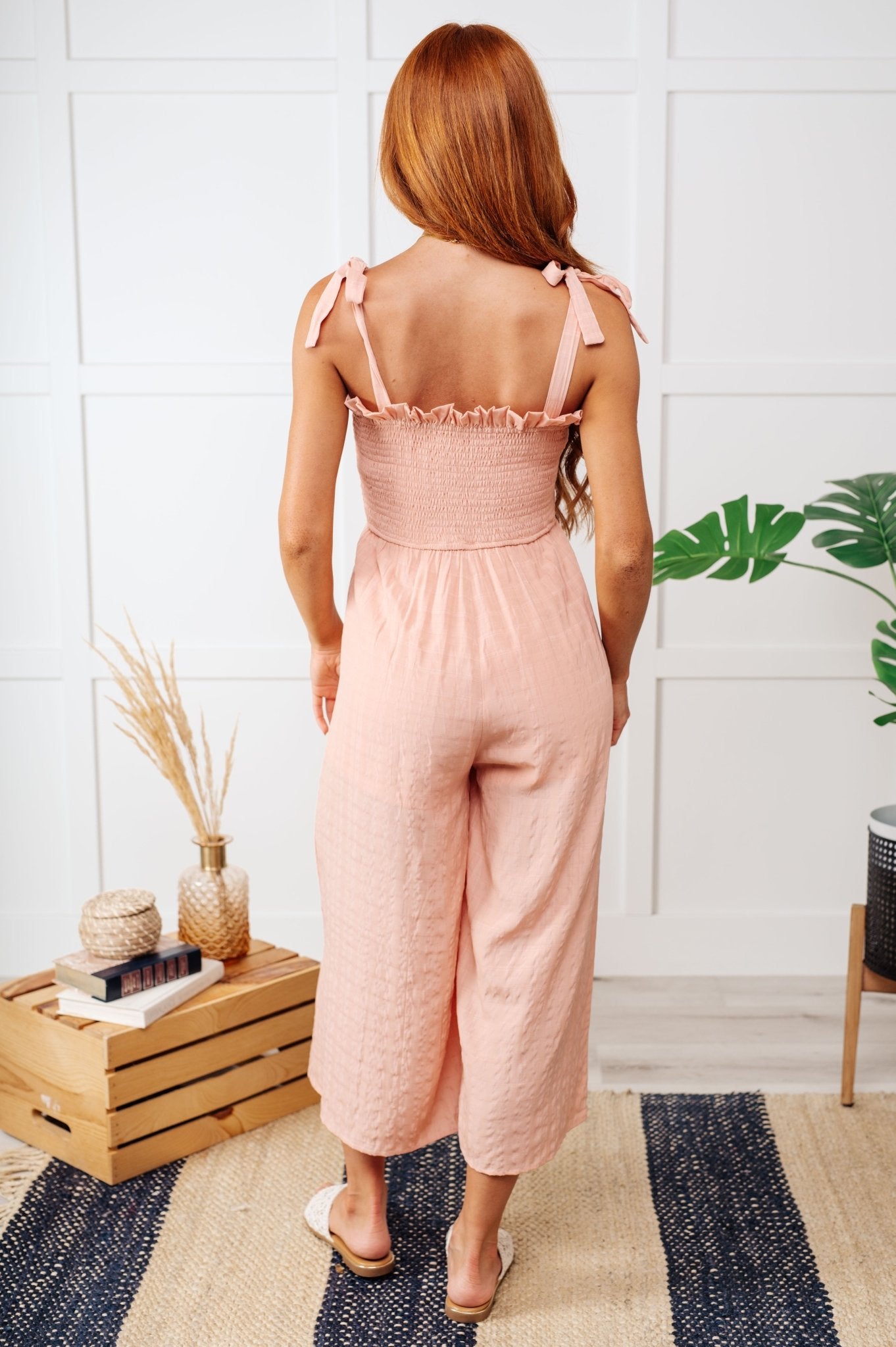 You Swoon, You Sigh Ruffle Neckline Jumpsuit - Loving God