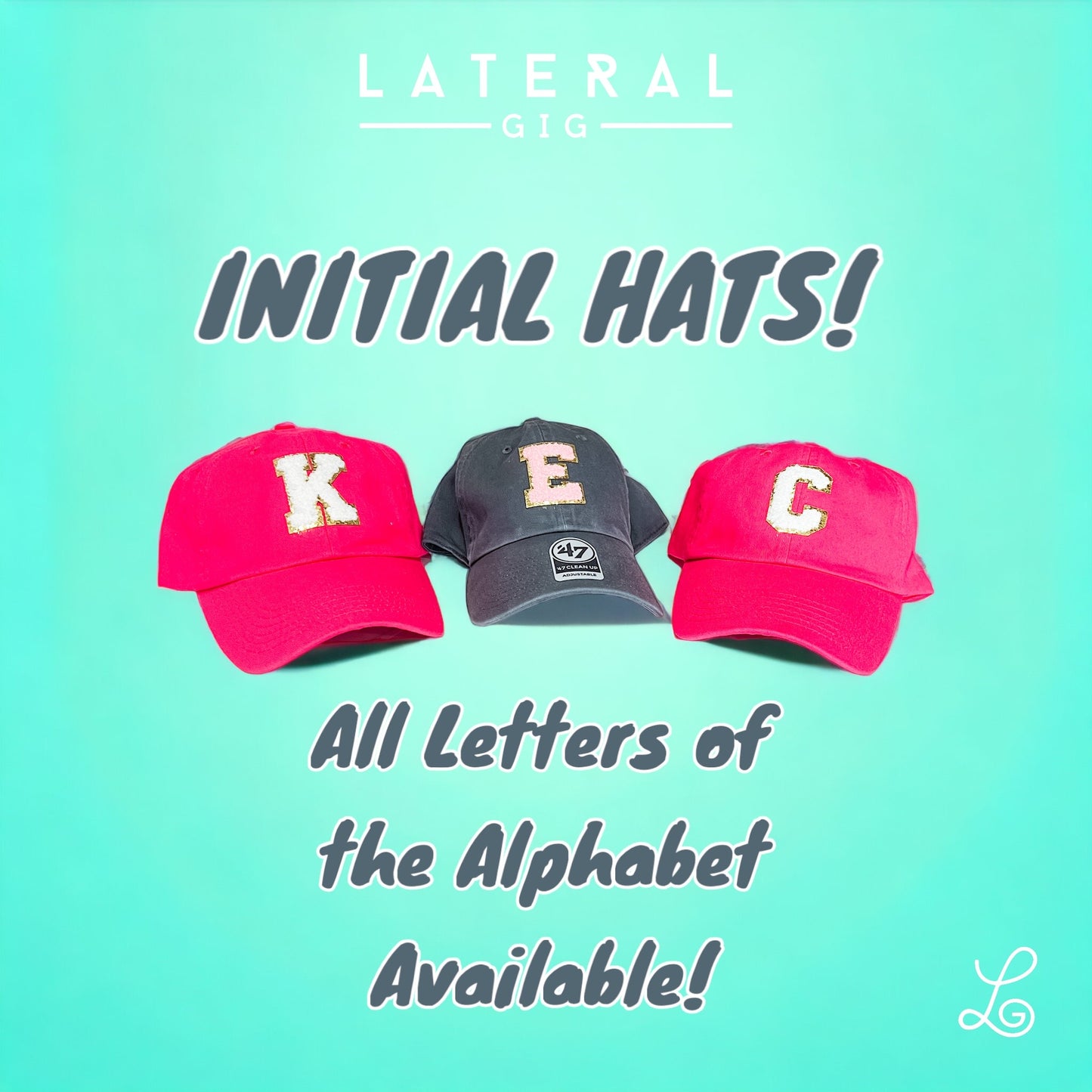 White Initial Hats