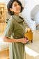 Darla Button Up Collared Dress in Olive - Loving God