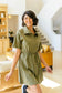 Darla Button Up Collared Dress in Olive - Loving God
