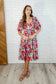 Dewdrop Blooms Puff Sleeve Floral Dress - Loving God