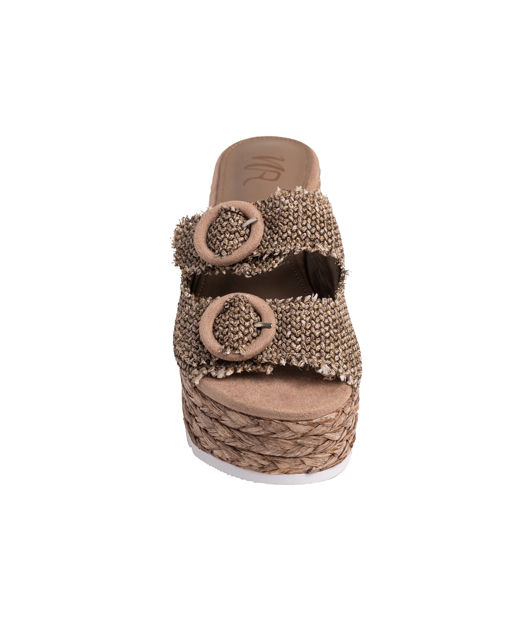 Eriwen Buckle Wedge in Taupe - Loving God