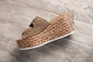 Eriwen Buckle Wedge in Taupe - Loving God