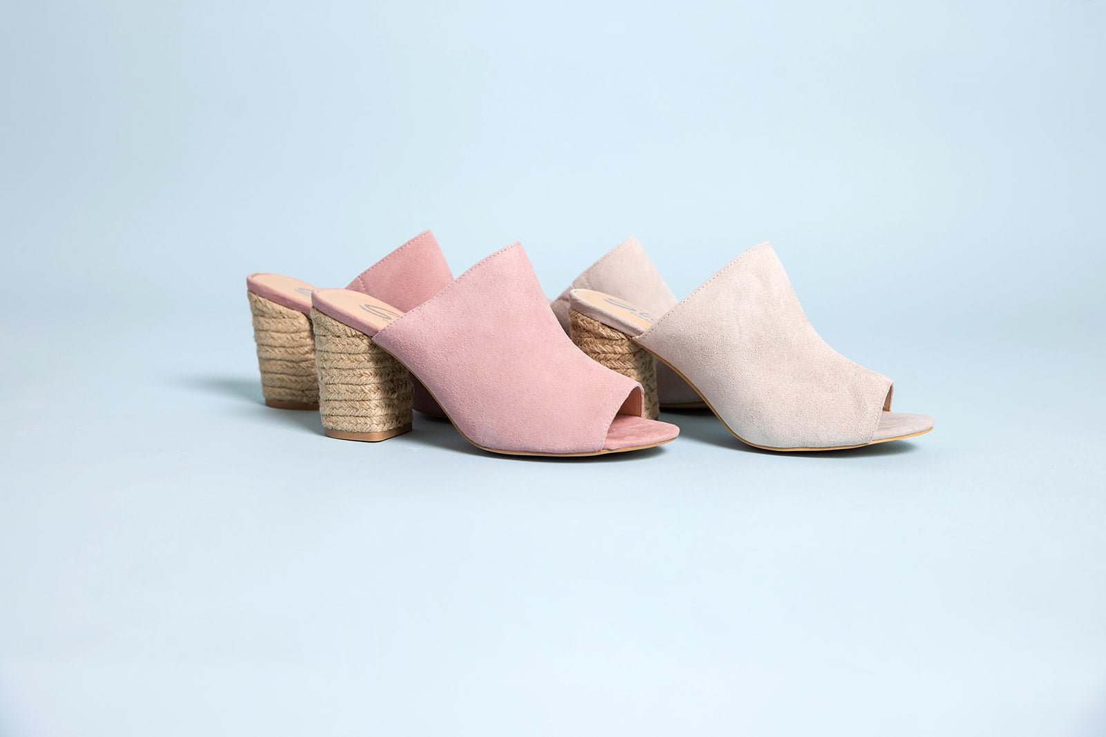 Helena Heeled Sandal in Blush Suede - Loving God