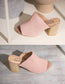 Helena Heeled Sandal in Blush Suede - Loving God