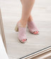 Helena Heeled Sandal in Blush Suede - Loving God