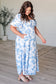 Nurturing Myself Square Neck Floral Dress in Blue - Loving God