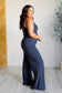 Shavasana Everyday Wide Leg Jumpsuit in Navy - Loving God