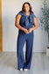 Shavasana Everyday Wide Leg Jumpsuit in Navy - Loving God