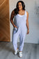 Totally Me Spaghetti Strap Jumpsuit in Heather Grey - Loving God